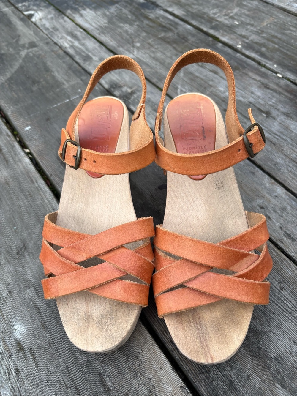 Vintage Bosabo Handcrafted Woven Leather Clog Sandals | Made in France Size 9